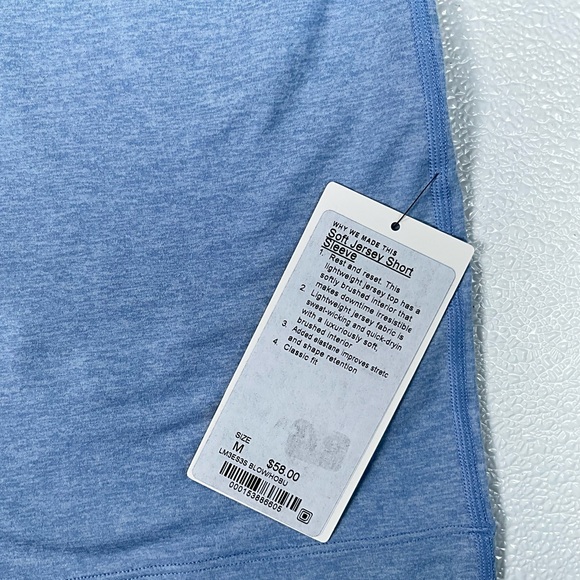 NWT Lululemon Soft Jersey Short-Sleeve Shirt Heathered Blue Willow/ Blue Linen M - Picture 9 of 13